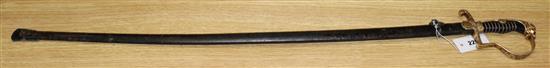 Late WWII officers sword, makers mark on back of blade